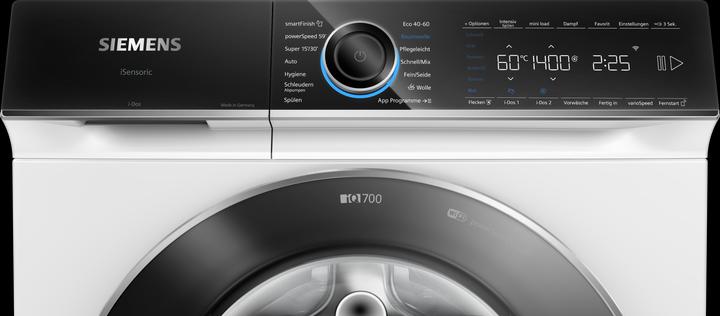 Produktbild Siemens iQ700, washing machine, frontloader fullsize, 9 kg, 1400 rpm, WG44B2AW0 (9 kg, Links)