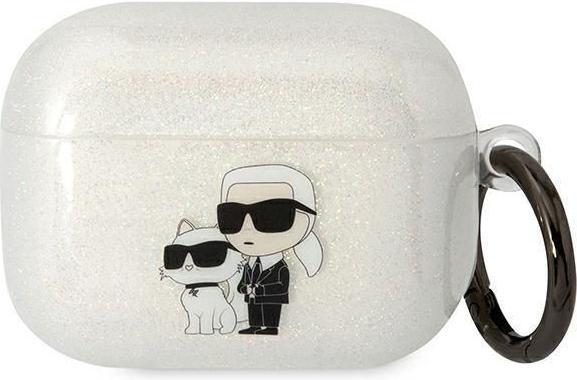 Karl Lagerfeld KLAPHNKCTGT Airpods Pro cover transparent Gliter Karl&Choupette (Kopfhörer Hülle)