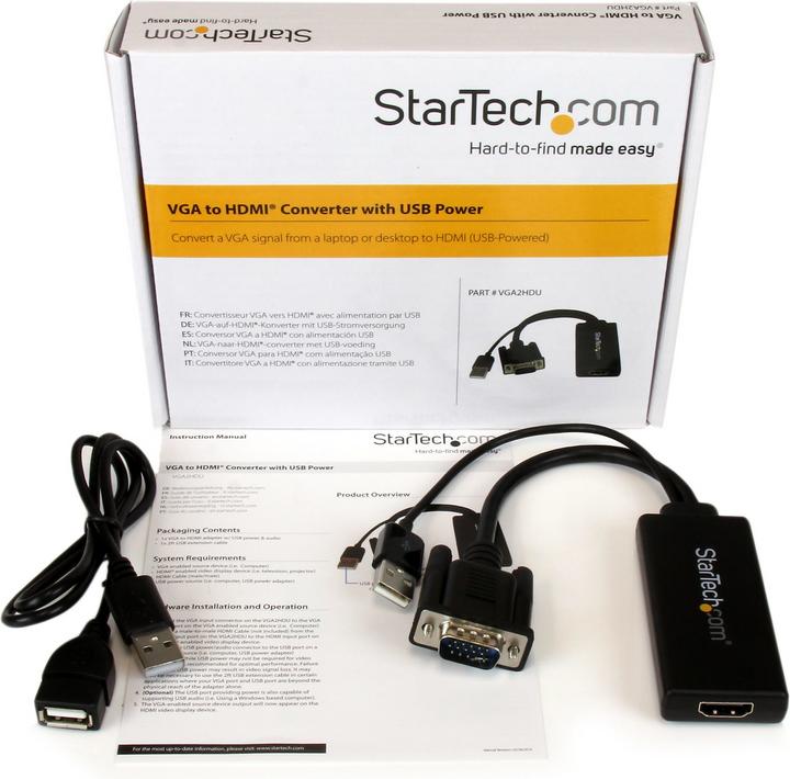 Immagine prodotto StarTech Adattatore Da VGA A HDMI Con Audio (Analogico -> Digitale)