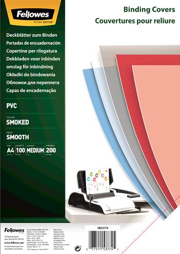 Actual product image Fellowes PVC cover sheet, grey-transparent