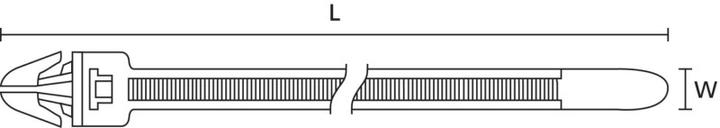 Actual product image HellermannTyton Hellermann Tyton T30RSF - Polyamide - White - 3.2 cm - 135 N - 15.8 cm - 3.6 mm (Fixing loops, 158 mm, 500 pcs.)