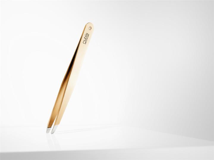 Rubis Pinzette Luxury Line, schräg, Inox, gold mit Diamant