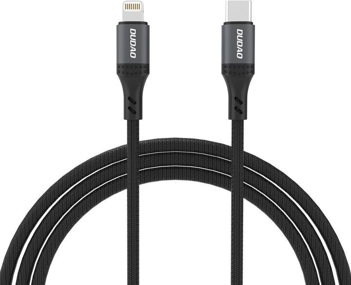 Actual product image Dudao L3CL USB-C - Lightning 30W 2m Braided Cable - Black (2 m)