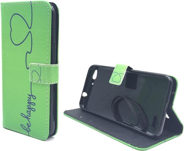 Produktbild König Design Schutz Hülle für Vodafone Smart Ultra 6 Be Happy Grün Tasche Case + 1 Panzer Schutz Glas (Vodafone Smart Ultra 6)
