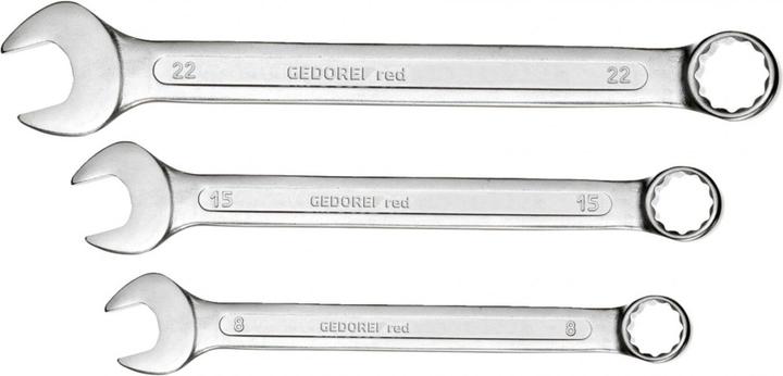 Gedore Red red Ring-Maulschlüssel-Satz, 17-teilig, SW 6-22, Chrom-Vanadium-Stahl, Silber (8 mm, 19 mm, 7 mm, 20 mm, 22 mm, 11 mm, 15 mm, 13 mm, 17 mm, 21 mm, 6 mm, 16 mm, 18 mm, 12 mm, 14 mm, 9 mm, 10 mm)