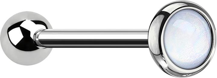 Produktbild Star Piercing Micro Barbell silber mit Epoxidstein weiss (ohne Messing, Chirurgenstahl 316L)