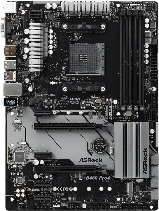 Produktbild AsRock B450 Pro4 (AM4, AMD B450, ATX)