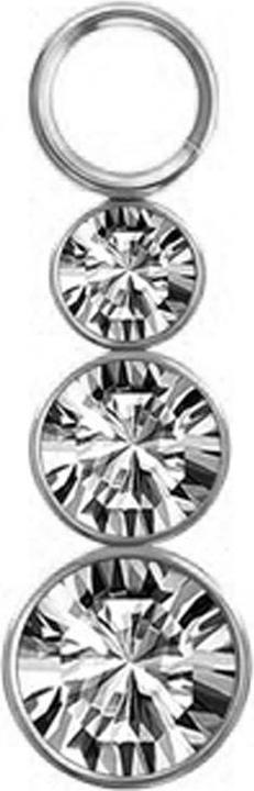 Star Piercing Anhänger silber drei grösser werdende Kristalle silber (ohne Messing, Chirurgenstahl 316L)