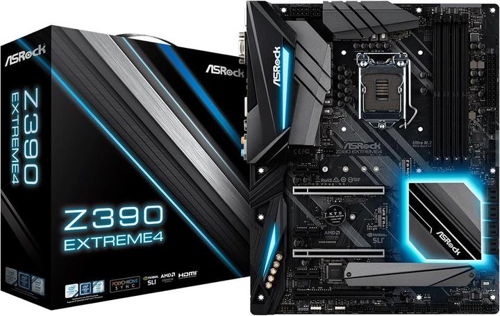 Actual product image AsRock Z390 Extreme4, ATX, LGA1151 (LGA 1151, Intel Z390, ATX)