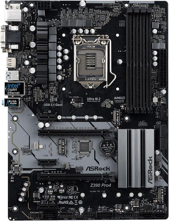 Image du produit AsRock Z390 Pro4 (LGA 1151, Intel Z390, ATX)