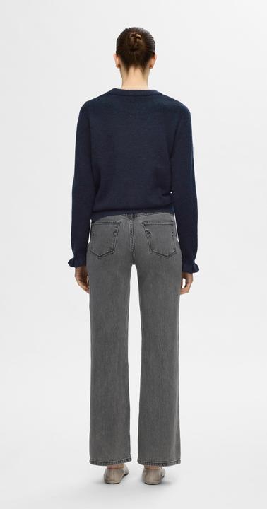 Actual product image Selected Femme Ruched sleeve knitted jumper (XXL)