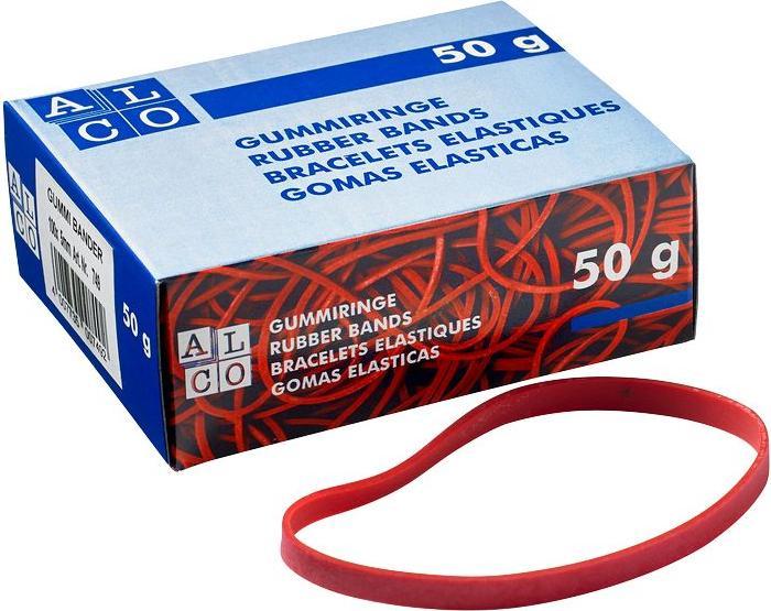 Produktbild Alco Gummibänder, rot, diverse Grössen, wahlweise 50 g oder 1000 g