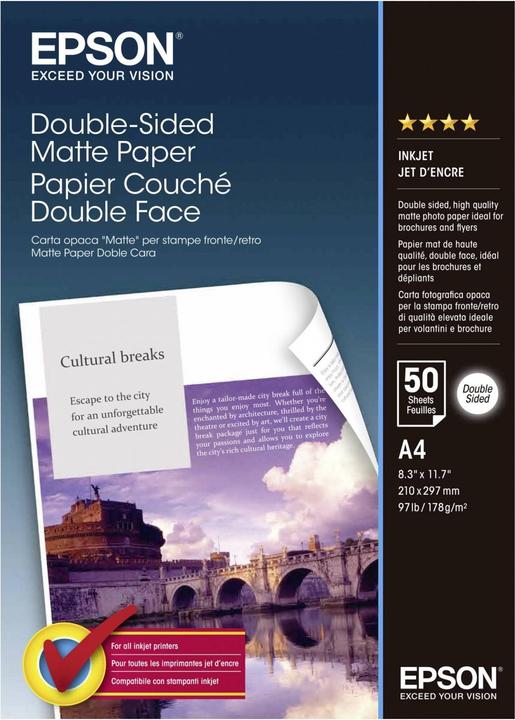 Epson tapis double face (178 g/m², A4, 50 x)