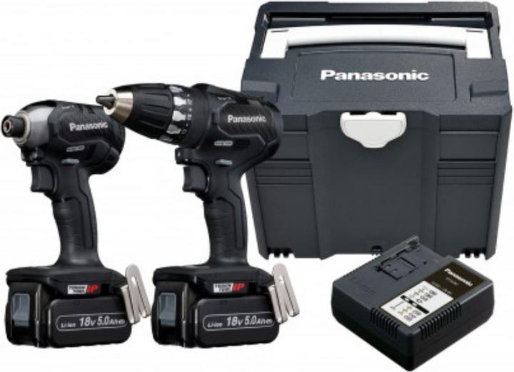 Actual product image Panasonic EY74A3 drill driver + EY75A8 impact wrench (Rechargeable battery operated)