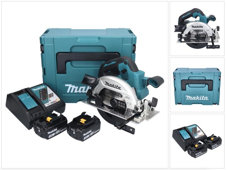 Actual product image Makita DHS 661 RFJ Battery Circular Saw 18 V 165 mm Brushless + 2x Battery 3,0 Ah + Charger + Makpac