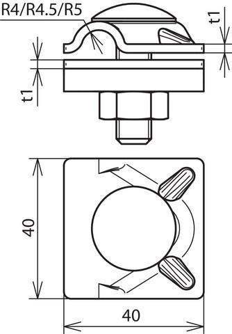 Actual product image Dehn MV Clamp St/tZn f. Rd 8-10mm w. flat 390060