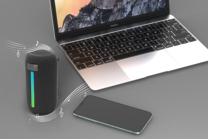 Actual product image Gembird Wired speakers Portable Speaker||Black|Portable/Wireless|Bluetooth|SPK-BT-LED-07 (4 h, Rechargeable battery operated)