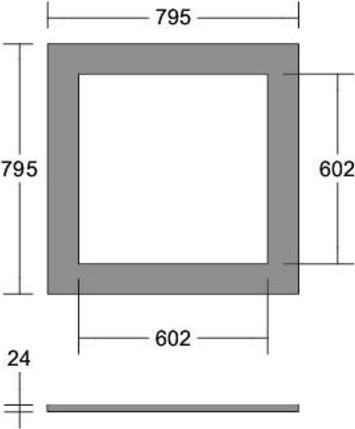 Actual product image Brumberg SILENTIUM Acoustic element with cut-out 602 mm x 602 mm, diameter 795 mm x 795 mm, smooth surface (1 pcs.)