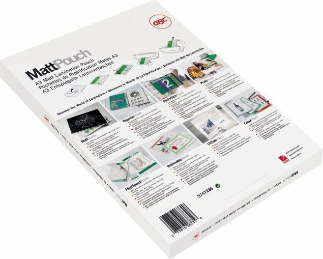 Produktbild GBC MATT POUCH - Heisslaminier-Folientaschen (A3, 100 Stück, 75 µm)