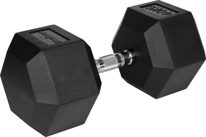 Rebel Rubberised cast iron dumbbell HEX 40 kg ACTIVE