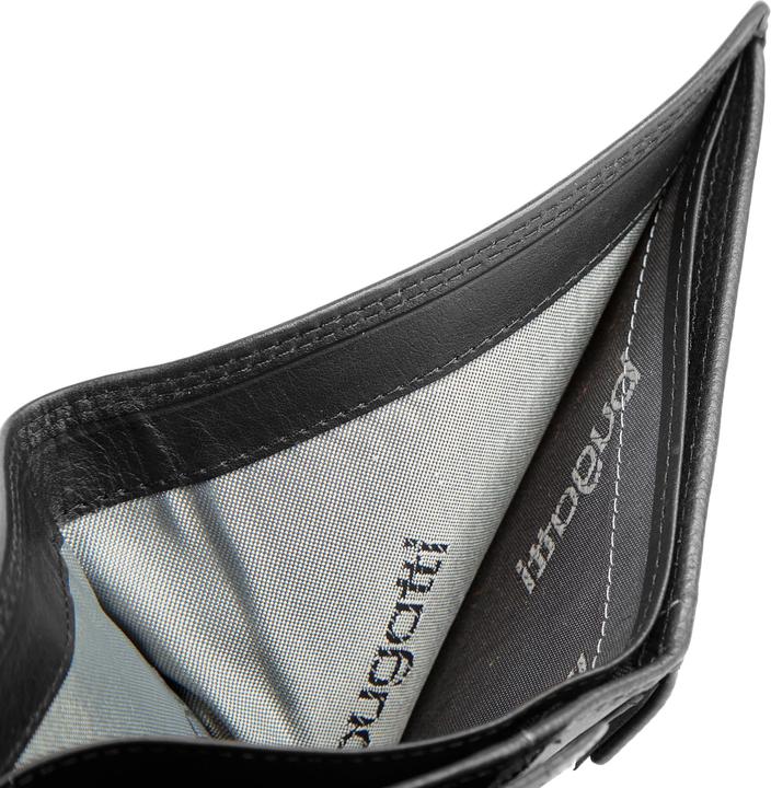 Actual product image Bugatti Simbiosi billfold with flap, noir