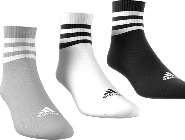 Actual product image adidas 3-Stripes Cushioned Sportswear Mid-Cut Socks (3 pairs) (34 - 36)