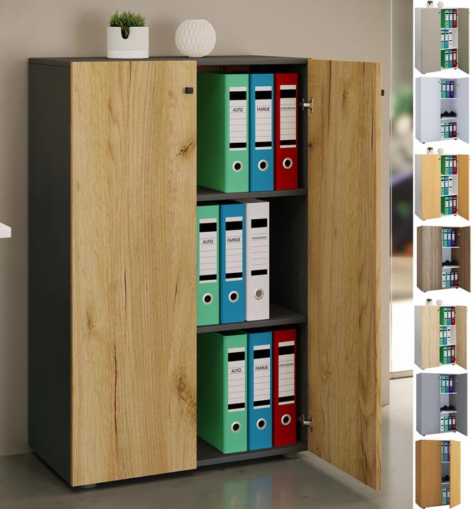VCM Büroschrank Aktenschrank Lona 3fach (70 x 111 x 38 cm)