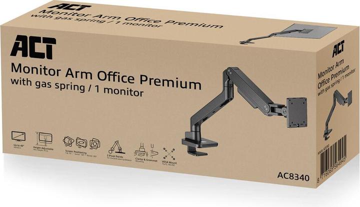 Produktbild Single monitor arm office premium, with gas spring (Tisch, 49")