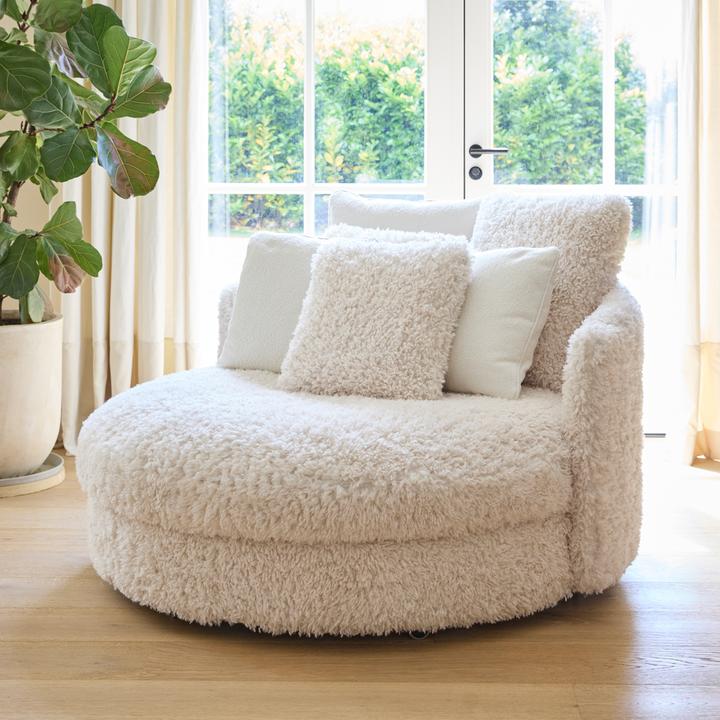 Produktbild Rivièra Maison Carmin Daybed with 3 Pillows, poodle weave, white lion