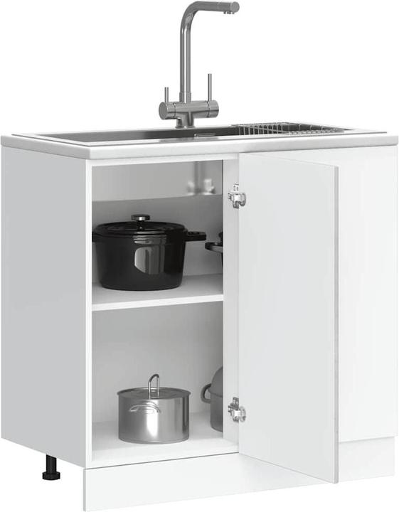 Image du produit VidaXL Élément bas de cuisine Kalmar Gris béton Bois composite Élément bas d'évier (86 x 46 x 81,5 cm)