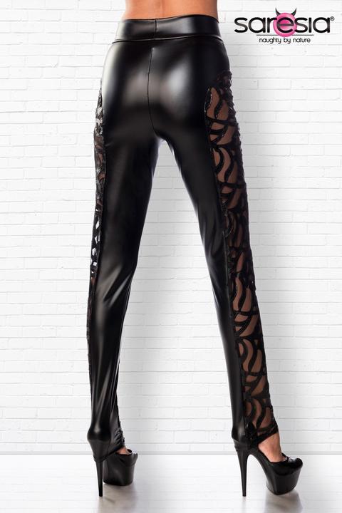 Actual product image Saresia Semi-sheer leggings with a floral pattern (M)