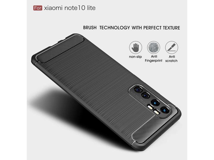 Produktbild Screenguard Xiaomi Mi Note 10 Lite Hülle Carbon Brushed Soft TPU (Xiaomi Mi Note 10 Lite)
