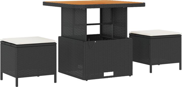Produktbild VidaXL 12-teiliges Garten Sofa Set mit Kissen Schwarz Poly Rattan Akazie