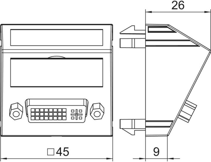 Immagine prodotto OBO Bettermann OBO MTS-DVI S RW1 Connettore multimediale presa DVI con terminali a vite