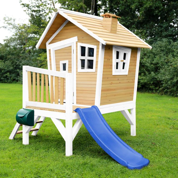 Immagine prodotto Axi Robin Playhouse marrone/bianco - scivolo blu