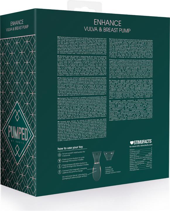 Image du produit Doc Johnson Enhance - Automatic - 13-Speed - Silicone - Rechargeable Vulva & Breast Pump