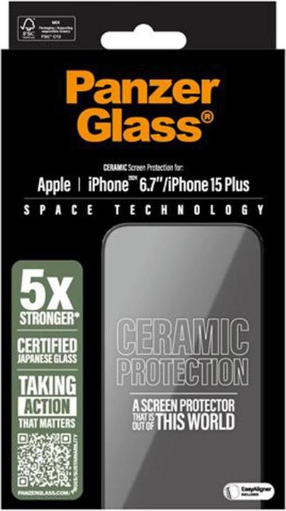 Produktbild PanzerGlass Ceramic Protection Ultra-Wide Fit (1 Stück, Apple iPhone 16 Plus, Apple iPhone 15 Plus)