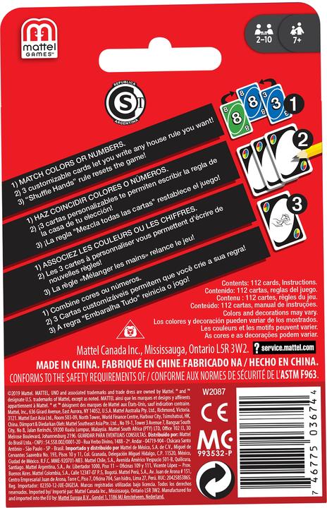 Produktbild Mattel Games UNO Kartenspiel (Englisch)