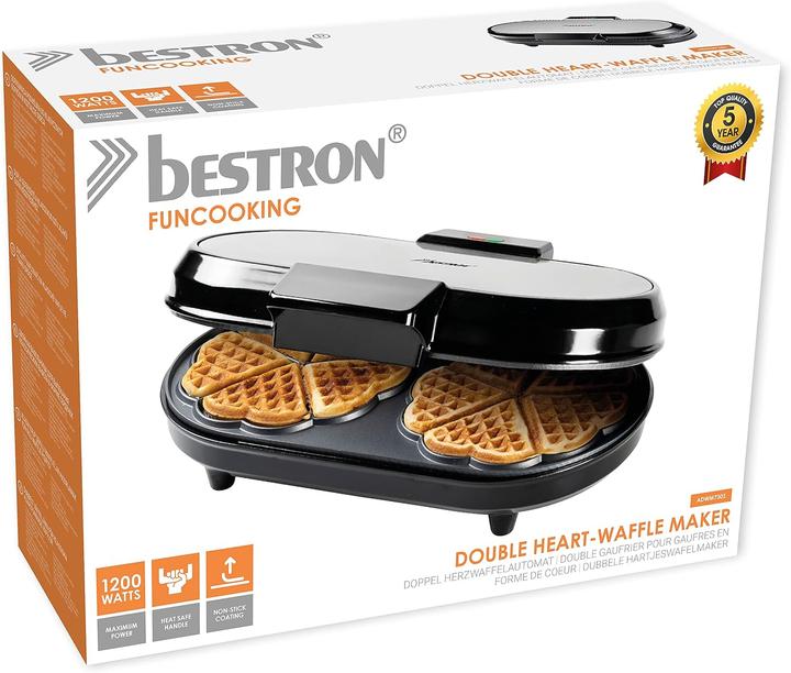 Produktbild Bestron Doppel-Waffeleisen für klassische Herzwaffeln