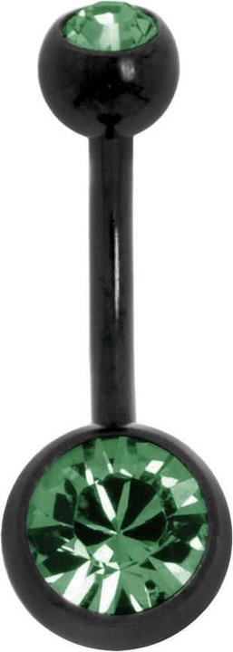 Bijouteria Bauchpiercing (Kristall, PVD Beschichtung (schwarz), Titan)