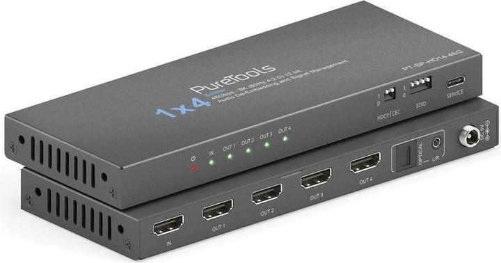 Immagine prodotto Purelink PureTools - Splitter 1x4 HDMI2.1 - 48Gbps - 8K (60Hz 4:2:0) 12 bit, De-Embedding audio e segnale M