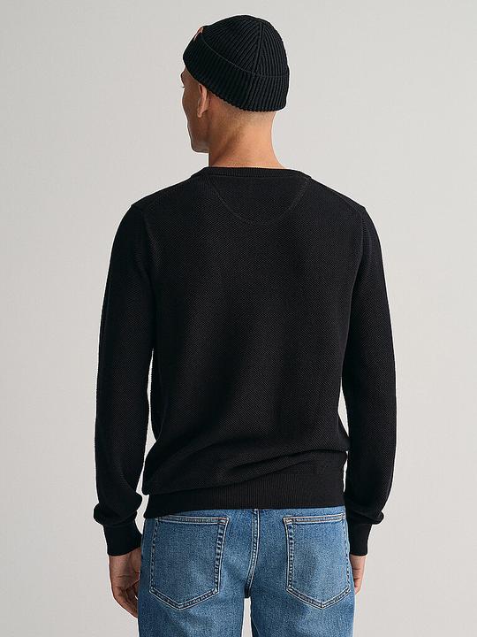 Immagine prodotto GANT Cotton Pique Pullover Crew Neck Black (M)