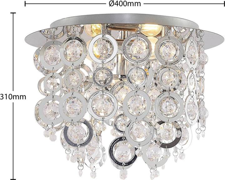 Immagine prodotto Lindby Lampada da soffitto Kisana, cromo, Ø 40 cm (40 cm)
