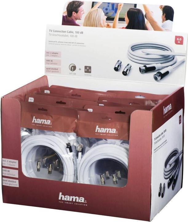 Actual product image Hama TV connection cable, F-St. (100 dB, Antenna cable)