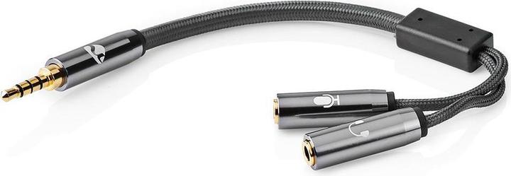 Produktbild Nedis Stereo-Audiokabel - 3.5 mm Stecker - 3.5 mm Buchse - Vergoldet - 0.20 m - rund - Anthrazit/G (0.20 m, 3.5mm Klinke (AUX))