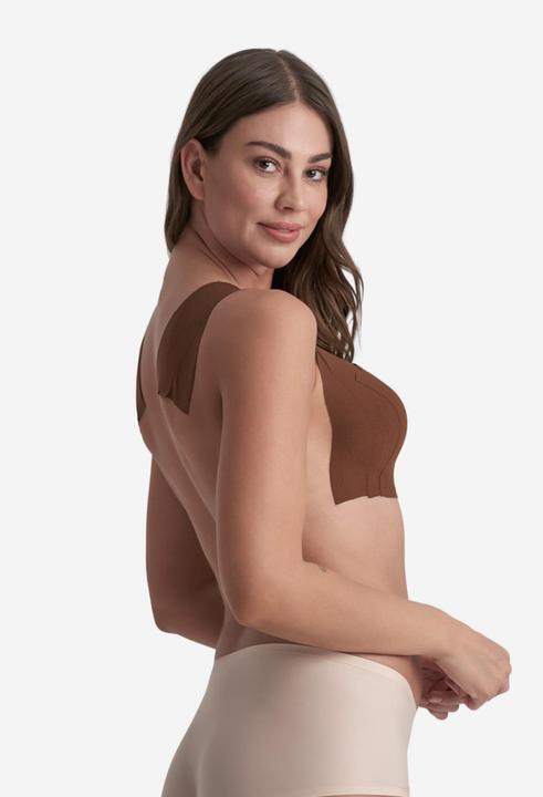 Image du produit Bye Bra Ruban De Corps 5m X 6,5 cm + 3 Paires De Cache-Tétons En Satin Marron Foncé (Une unité par pack, Taille unique)