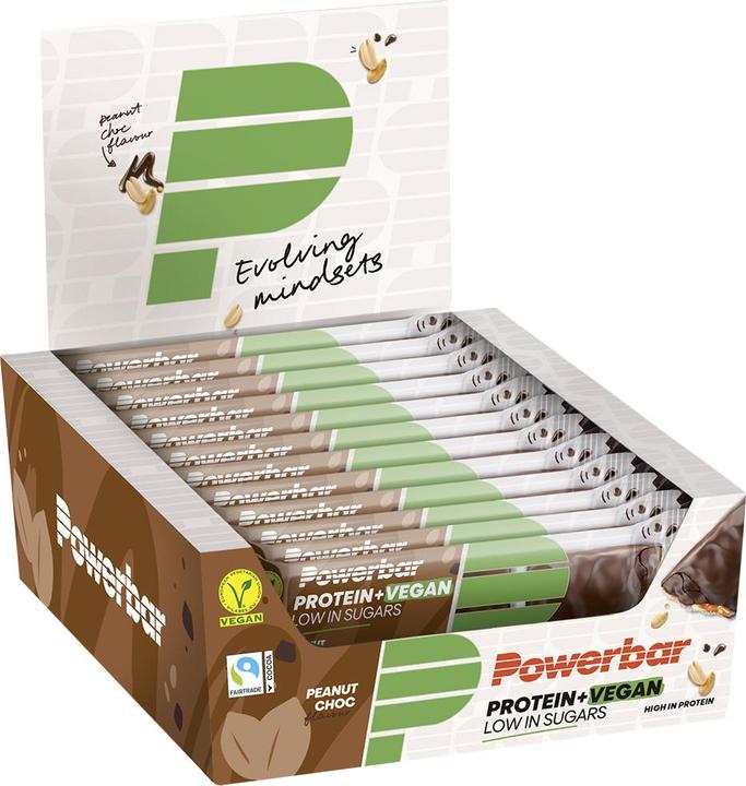 Actual product image Powerbar Protein+Vegan Bar Peanut Chocolate 42 g (Peanut Choc, 2 pcs., 44 g)