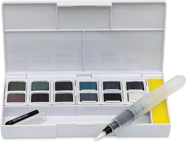 Image du produit Derwent Fusain teinté, soluble dans l'eau, miscible, 12 pièces
