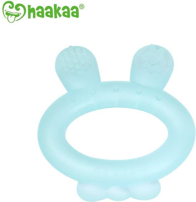 Actual product image Haakaa Teething Ring Rabbit Ear - Blue
