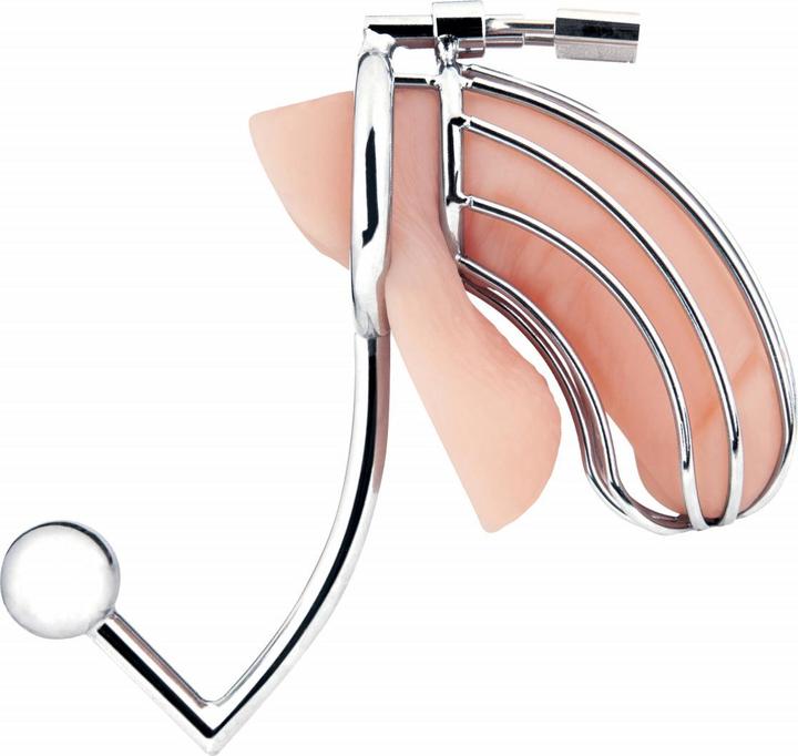 Actual product image Blue Line C&B GEAR Cock Cage with Anal Stimulator